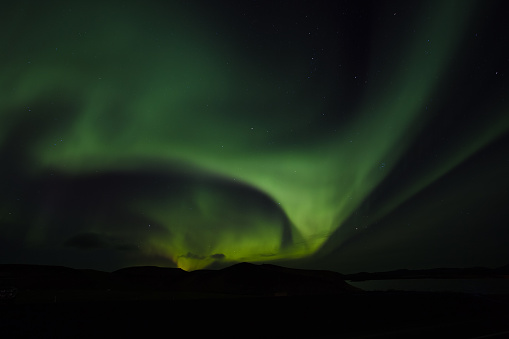 Northern lights, aurora borealis, Iceland