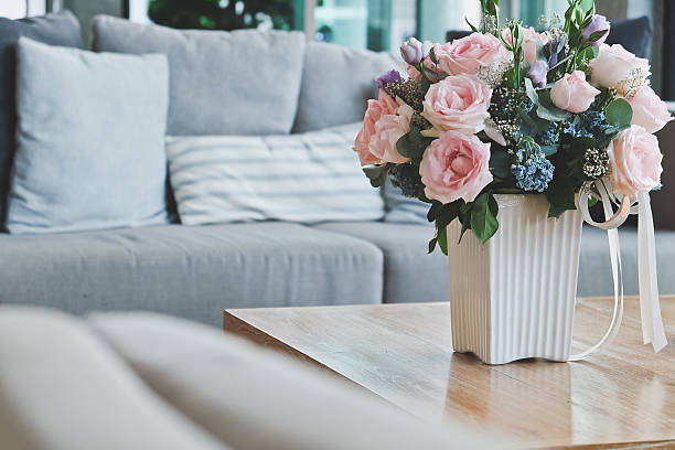istock Beautiful Pink rose in living room. 503418976