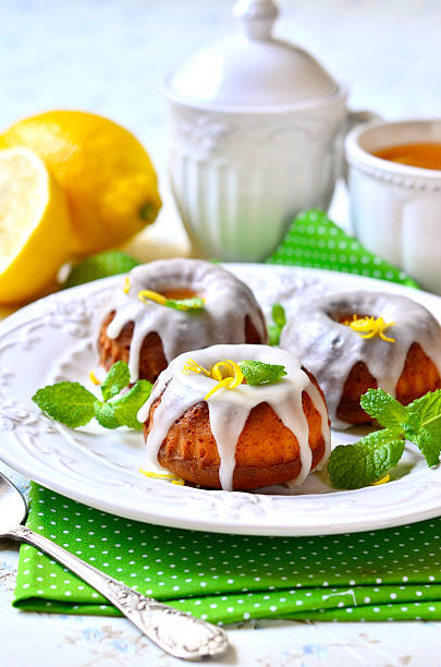 istock Lemon cakes on a vintage plate. 503423794