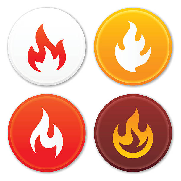 ilustraciones, imágenes clip art, dibujos animados e iconos de stock de símbolos de llama - flaming torch flame fire symbol