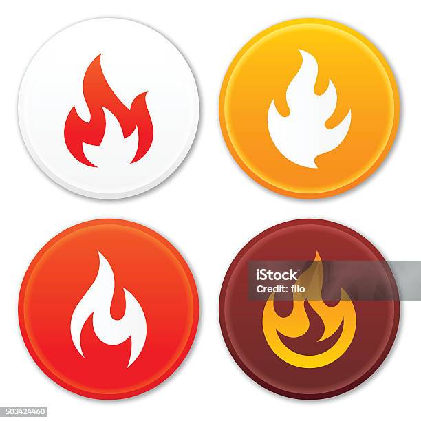 Flame Symbols Stock Illustration - Download Image Now - Flame, Fire - Natural Phenomenon, Icon Symbol