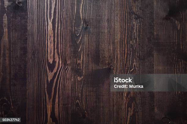 Dark Brown Wooden Plank Background Stock Photo - Download Image Now - Backgrounds, Black Color, Brown