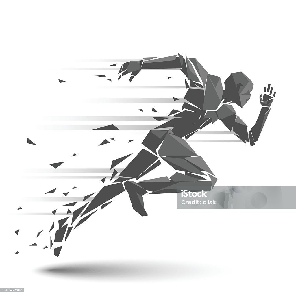 Geometric running man Geometric running man in vector on white background. Running stock vector