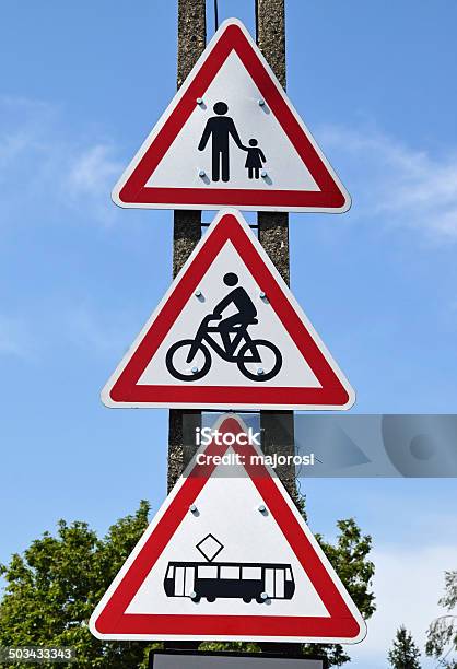 Traffic Signs Stock Photo - Download Image Now - Cable Car, City Street, Color Image