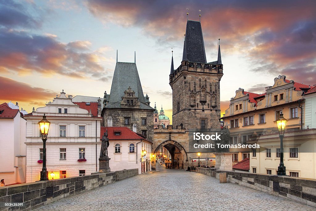 Prague View from Charles Bridge Prague View from Charles Bridge to the mala strana with the castle in the background Prague Stock Photo