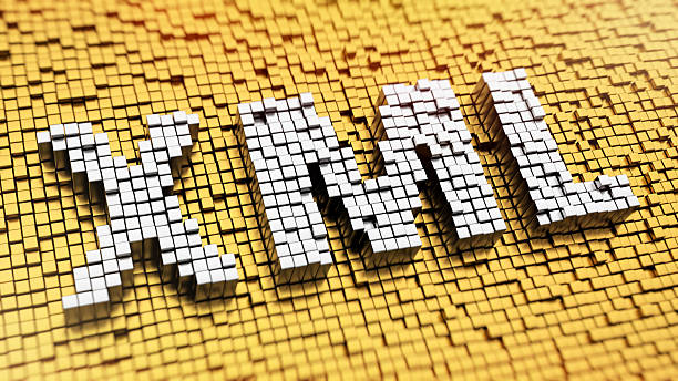 Pixelated XML Pixelated acronym XML made from cubes, mosaic pattern extensible markup language photos stock pictures, royalty-free photos & images