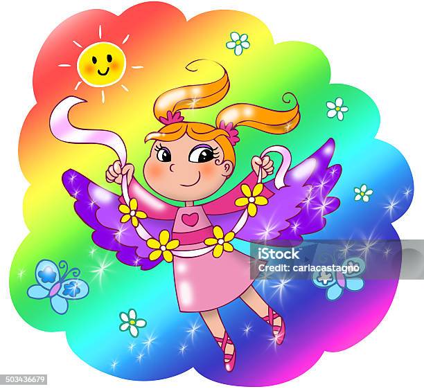 Cute Flying Rainbow Fairy Stock Illustration - Download Image Now - Adult, Adults Only, Animal Body Part