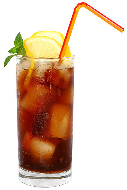 istock Cola drink with ice cubes and sliced lime. 503438221