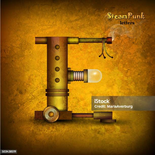 Steam Punk Letter Stock Illustration - Download Image Now - Alphabet, Brown, Clock