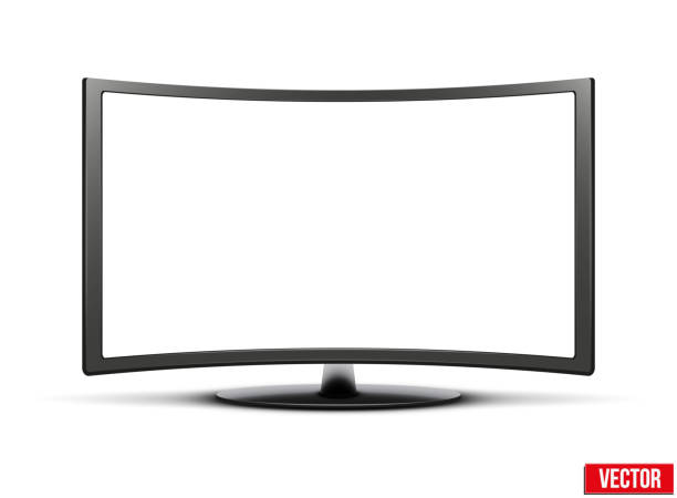 istock Template of curved widescreen led or lcd tv monitor 503439393