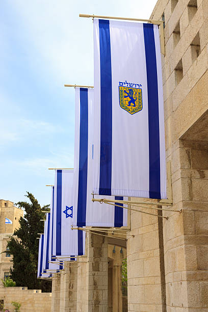 istock Flags of Israel and Jerusalem 503439733