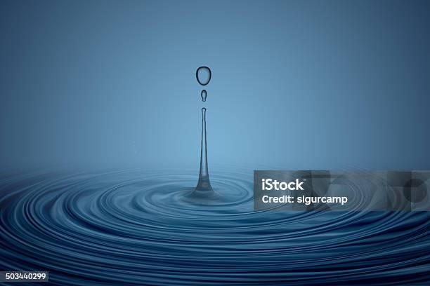 Water Drop Stock Illustration - Download Image Now - Beauty In Nature, Blue, Blurred Motion