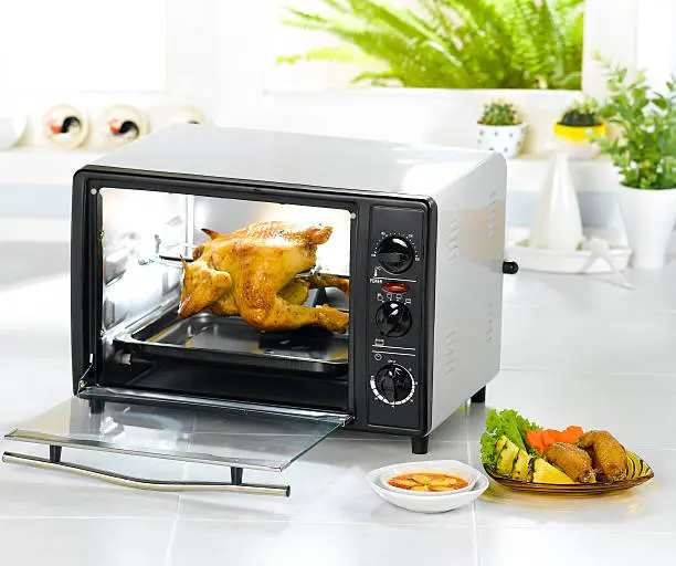 Photo of Appliance chicken roaster oven in the kitchen interior