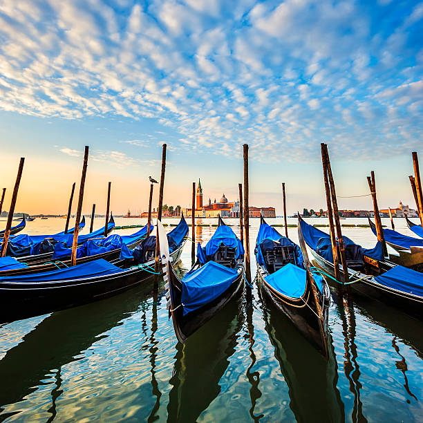istock Gondolas in lagoon of Venice 503452870