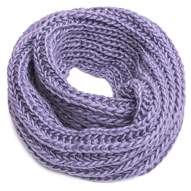 istock Knitted scarf on a white background 503454456