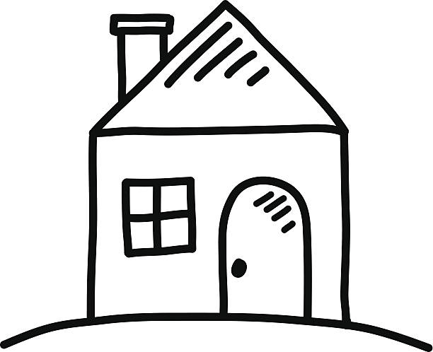 House Sketch Stock Illustration - Download Image Now - Black And White,  House, Cartoon - iStock