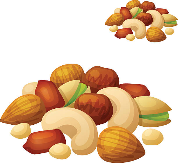 illustrazioni stock, clip art, cartoni animati e icone di tendenza di guscio isolato su sfondo bianco. fumetto vettoriale icona - pistachio nut food snack