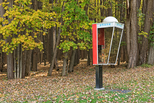 Outdoor Phone Booth At Letchworth State Park In New York