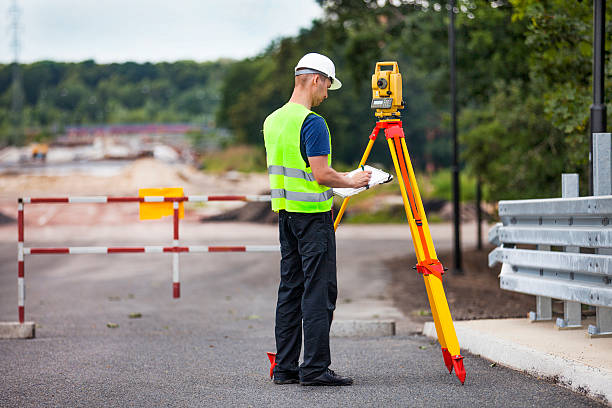 istock Land surveyor working with a total station. 503456781