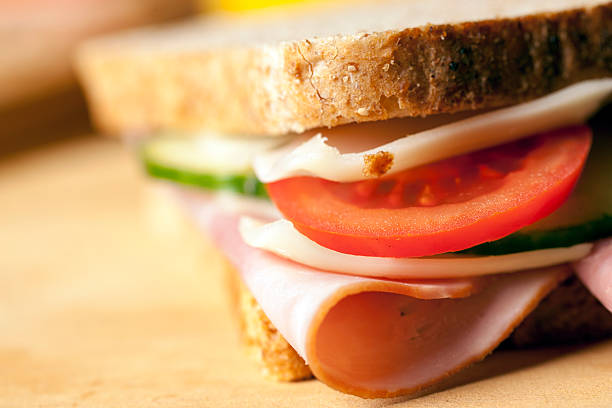 istock Healthy sandwich with ham,lettuce,cheese 503457079