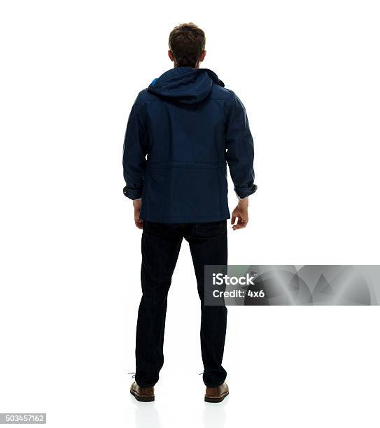 Rear View Of Man Standing And Looking Away Stock Photo - Download Image Now - Rear View, Men, Cut Out