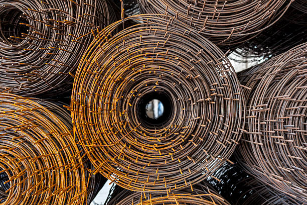 istock Rolls of wire mesh placed them in storage awaiting disposal. 503457476