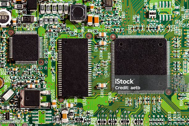 Microchips Details Stock Photo - Download Image Now - CPU, Circuit Board, Close-up