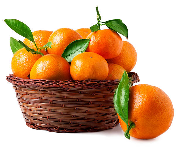 istock organic ripe mandarins in basket on white background 503461654