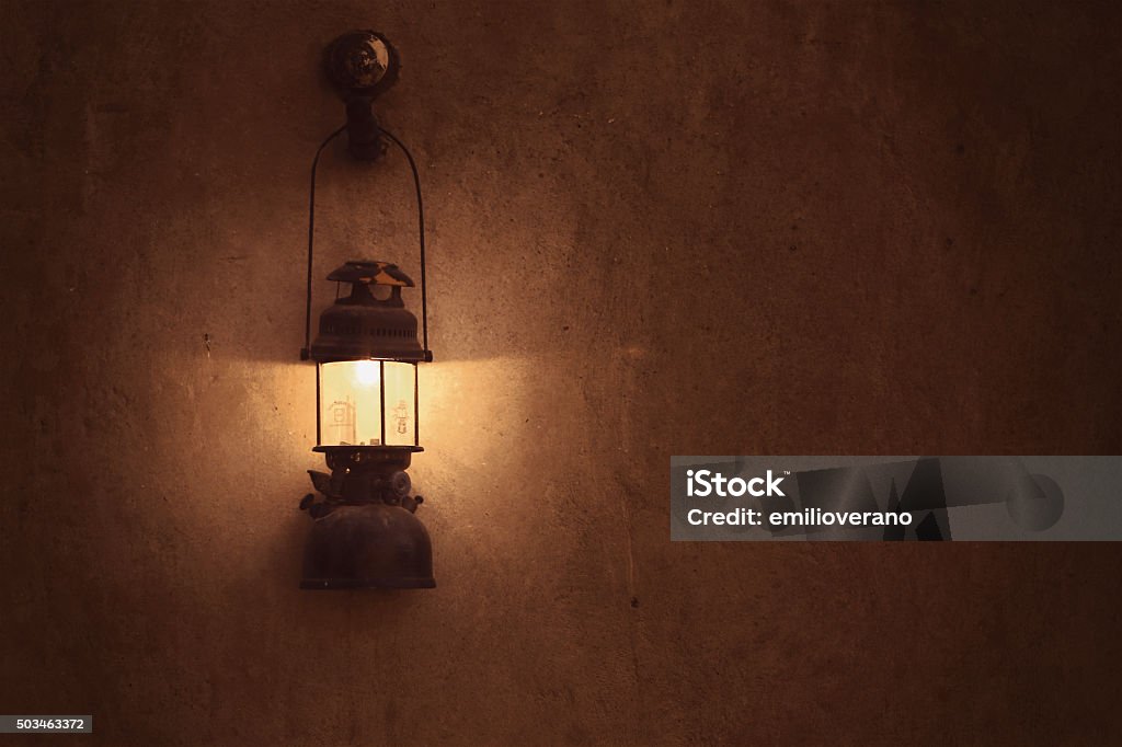 Old arabic lamp on the wall Old arabic lamp taken in Dubai Old Stock Photo