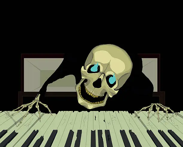 Vector illustration of Skeleton_pianist