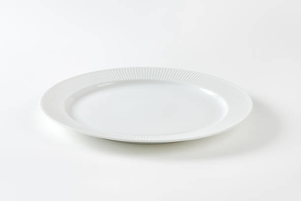 istock White plate with ribbed rim 503464076