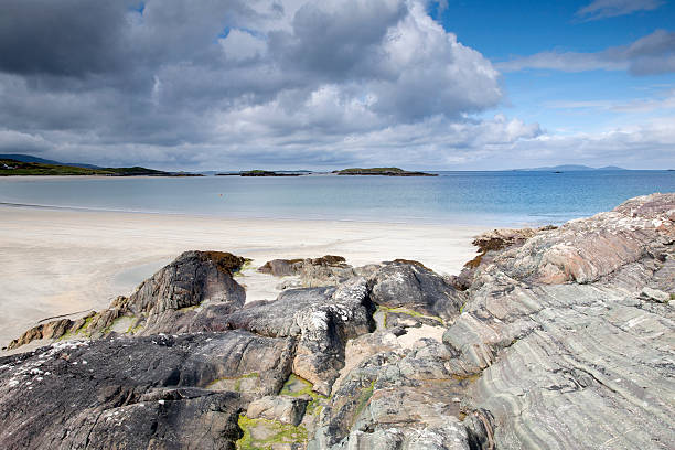 Glassillaun Beach, Killary Fjord, Connemara National Park Glassillaun Beach, Killary Fjord, Connemara National Park, County Galway, Ireland connemara national park stock pictures, royalty-free photos & images