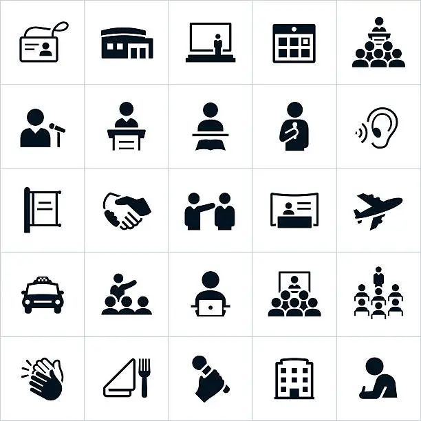 Vector illustration of Business Convention Icons
