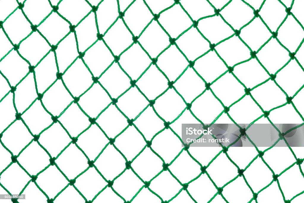 green net on white background closeup of  green net on white background Commercial Fishing Net Stock Photo