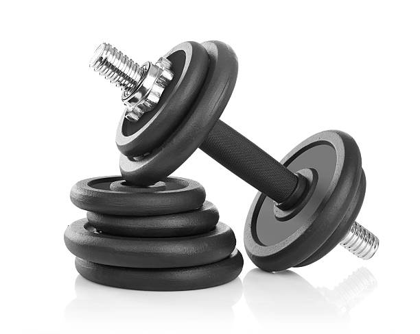 Barbell Barbell isolated on white exercise equipment stock pictures, royalty-free photos & images