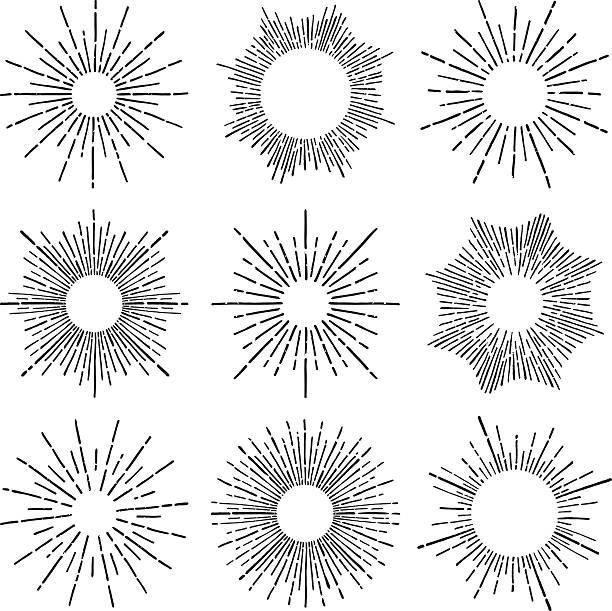 Hand Drawn vector vintage elements - sunburst (bursting) rays Hand Drawn vector vintage elements - sunburst (bursting) rays. Perfect for invitations, greeting cards, blogs, posters and more. sun tattoos stock illustrations