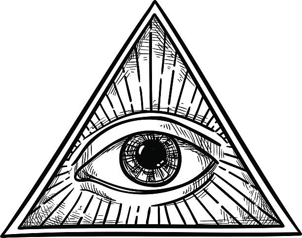 ilustrações de stock, clip art, desenhos animados e ícones de mão desenhada ilustração vetorial-todos ver olho pirâmide de símbolos. - an all seeing eye