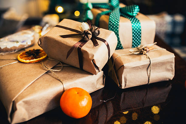 istock gifts lie on wooden table 503482362