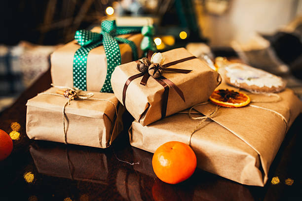 istock gifts lie on wooden table 503482410