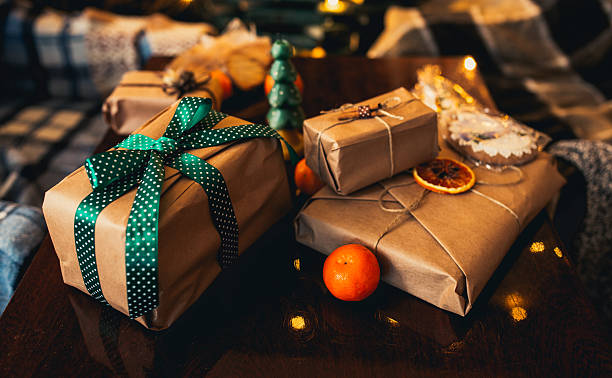 istock gifts lie on wooden table 503482472