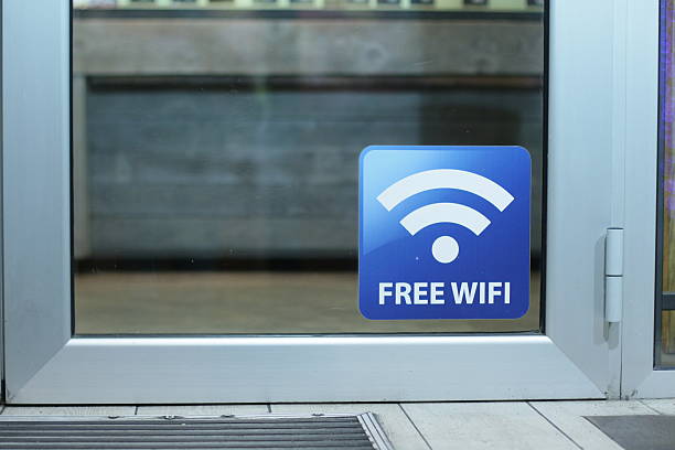 istock Wifi sign on door 503482480