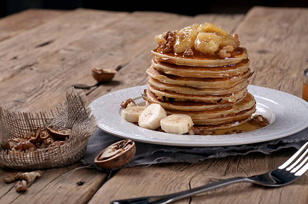 istock pancake with caramelized bananas, nuts and honey 503484410