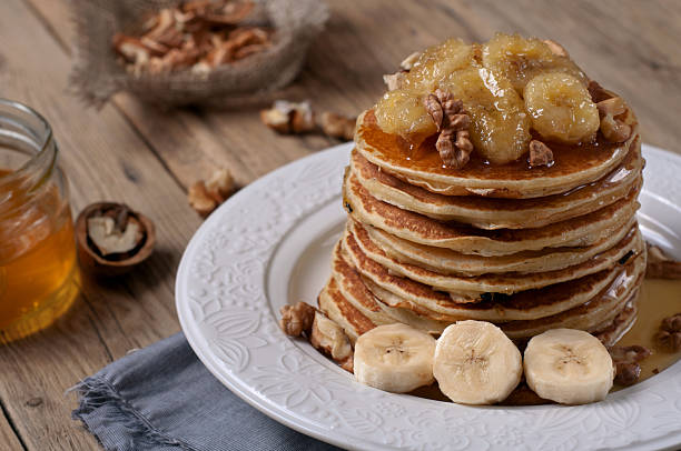 istock Pancake with caramelized bananas, nuts and honey 503484440
