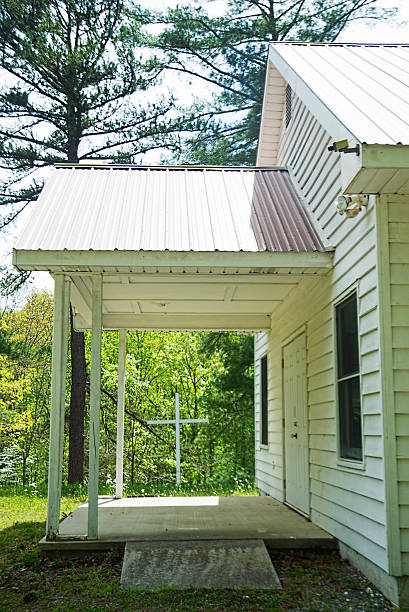 istock Little white church in Appalachia during summer. 503485358