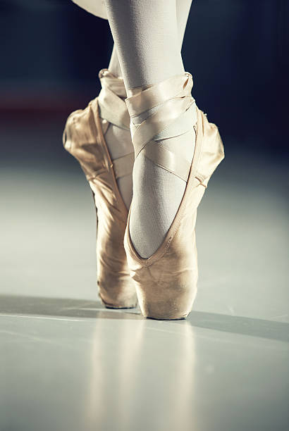 istock Dancer in ballet shoes, isolated on gray 503485836