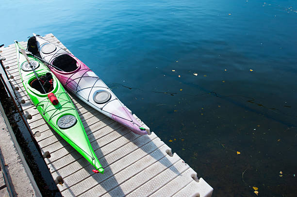 istock pair of single kayaks in row 503485974