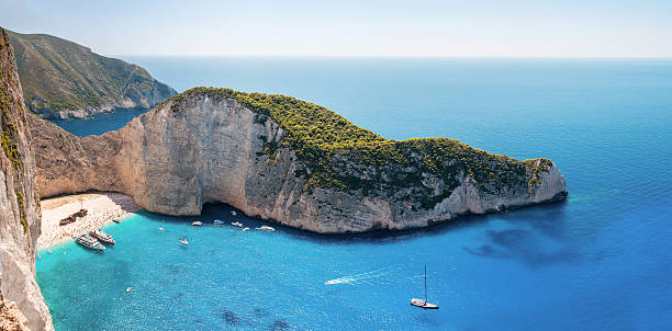 istock Panoramic view of Navagio Bay 503488332