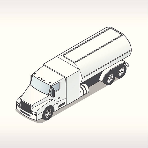 olej samochód ilustracja - truck fuel tanker oil semi truck stock illustrations
