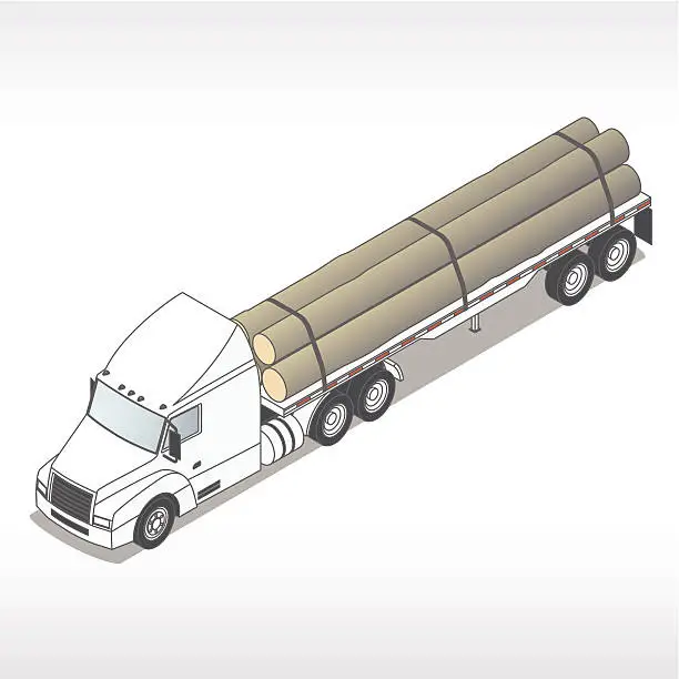 Vector illustration of Logging Truck Illustration