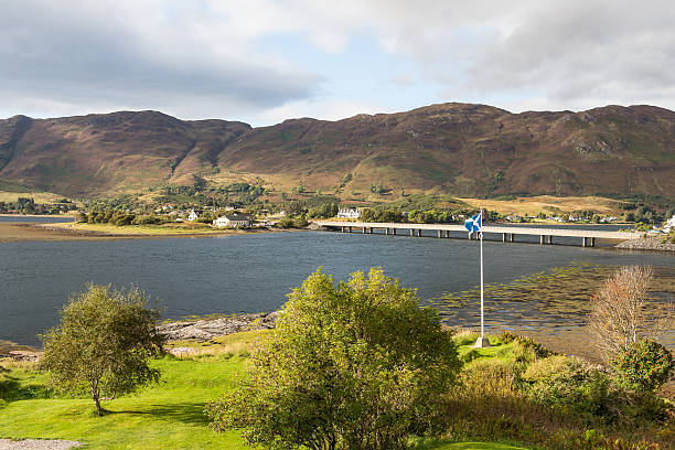 istock Scottish flag near Eilean Donan castle 503488588